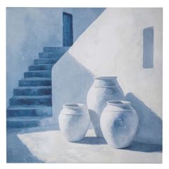 Iliadis Πίνακας Σε Καμβά "Greek Island" Μπλε/Λευκός 80x80 Εκ. 