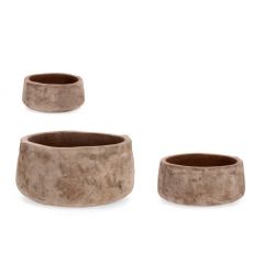 Bizzotto Minh Set3 Ro Vase Hold. Terracotta Brown Ø25x12h; Ø35x16h; Ø47x22h