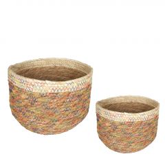 Espiel Καλάθια Με Λαβές Seagrass Natural Σετ 2 Τμχ 28x22 Εκ Κωδικός: SUL111