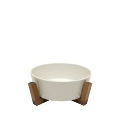 Espiel Σαλατιέρα/Πυρίμαχο Σκεύος Πορσελάνινο Με Ξύλινη Βαση Ø23x8 Εκ Κωδικός: YUB103