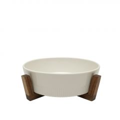 Espiel Σαλατιέρα/Πυρίμαχο Σκεύος Πορσελάνινο Με Ξύλινη Βαση Ø28x8 Εκ. Κωδικός: YUB104