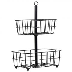 ESPIEL ΦΡΟΥΤΙΕΡΑ 2 ΕΠΙΠΕΔΩΝ ΜΕΤΑΛΛΙΚΗ ΜΑΥΡΗ 28Χ19Χ41 ΚΩΔΙΚΟΣ: TAK113