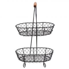 ESPIEL ΦΡΟΥΤΙΕΡΑ 2 ΕΠΙΠΕΔΩΝ ΜΕΤΑΛΛΙΚΗ ΜΑΥΡΗ 23Χ16Χ36 ΚΩΔΙΚΟΣ: TAK115