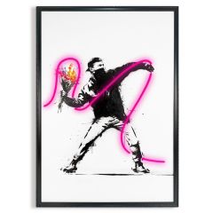 Πίνακας "Graffiti Thrower" Με Neon LED Φωτισμό 70x100 Εκ.