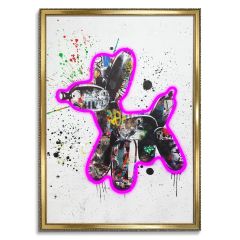 Πίνακας "Street-Art Dog Graffiti" Με Neon LED Φωτισμό 50x70 Εκ.