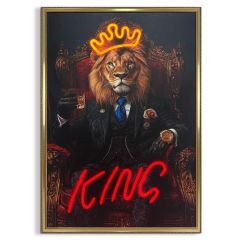 Πίνακας "King Lion" Με Neon LED Φωτισμό 70x100 Εκ.