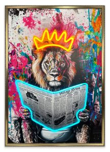 Πίνακας "Lion Toilet" Με Neon LED Φωτισμό 70x100 Εκ.