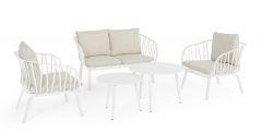 Bizzotto Nixie White Sofa Set5 W-Cush A 77a - 64b - 68h - 40h1 - 60.5h2 / B 121a - 64b - 68h - 40h1 - 60.5h2 / C Ø51a - 40h / C Ø65a - 45h