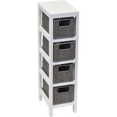 MRSHome Συρταριέρα/Έπιπλο Μπάνιου Mdf Γκρι/Λευκό 17x24x65 Εκ.