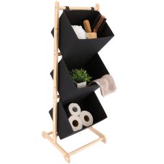 MRSHome Έπιπλο Μπάνιου Mdf Natural/Μαύρο 30x19x81 Εκ.