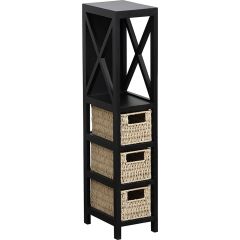 MRSHome Έπιπλο Μπάνιου Mdf Μαύρο 17x24x82 Εκ.
