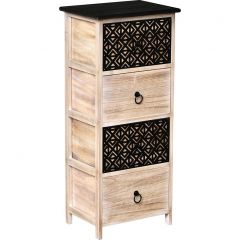 MRSHome Συρταριέρα Mdf/Ξύλινη Με 4 Συρτάρια Καφέ/Μαύρη 37.5X27.5X86Cm Mrshome