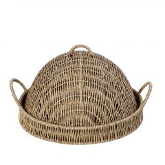 Espiel Δίσκος Με Καπάκι Από Συνθετικό Ρατάν Natural 32x32x17 Εκ. Κωδικός: KOD144