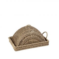 Espiel Δίσκος Με Καπάκι Από Συνθετικό Ρατάν Natural 29x19x14 Εκ. Κωδικός: KOD146