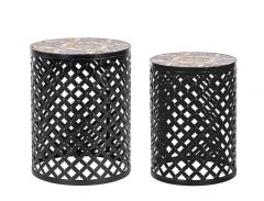 Bizzotto Santorini Ro Coffee Table Set2 Ø30a - 41h; Ø35a - 45h