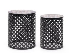 Bizzotto Mykonos Ro Coffee Table Set2 Ø30a - 41h; Ø35a - 45h