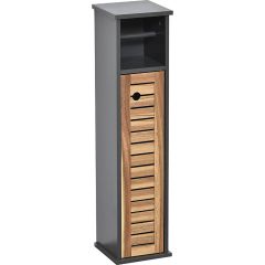 MRSHome Θήκη Για Χαρτί Υγείας Ξύλινη/Mdf Γκρι/Natural 18x18x75 Εκ.