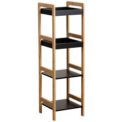 MRSHome Ραφιέρα 4 Θέσεων Bamboo/Mdf 34x33x110 Εκ. I Natural/Μαύρη
