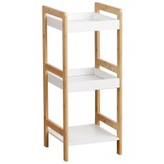 MRSHome Ραφιέρα 3 Θέσεων Bamboo/Mdf 33x33x80 Εκ. I Natural/Λευκή