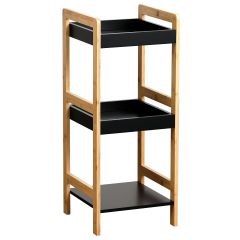 MRSHome Ραφιέρα 3 Θέσεων Bamboo/Mdf 33x33x80 Εκ. I Natural/Μαύρη