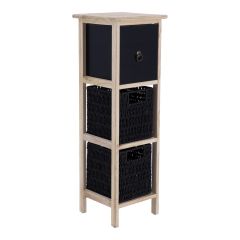 MRSHome Συρταριέρα Mdf Natural/Μαύρη 25x25x77 Εκ.