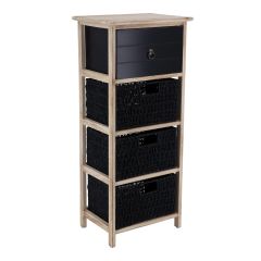 MRSHome Έπιπλο Μπάνιου Mdf Natural/Μαύρο 37,5x27,5x86 Εκ.