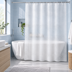 MRShome Κουρτίνα Μπάνιου Peva Με Μεταξωτή Υφή 180x180 I Διάφανη