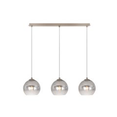 Sunlight Τρίφωτο Φωτιστικό Οροφής Γυάλινο Διάφανο/Χρώμιο 70 Εκ. Drop-3S-Ch 