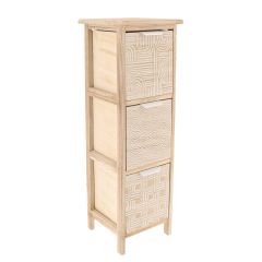 MRSHome Συρταριέρα Mdf Natural 25x25x77 Εκ.