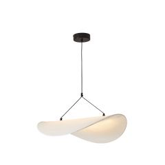 Sunlight Fidel - Φωτιστικό Οροφής Led Από Τεχνητό Μετάξι Λευκό Φ80 Εκ.