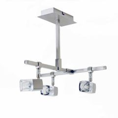 Sunlight Τρίφωτο Σποτ Μεταλλικό Νίκελ Ματ 30x30 Εκ. Hp-913-03-856G 