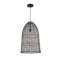 Sunlight Φωτιστικό Οροφής Ρατάν Μαύρο Ø39 Εκ. Soho-G 