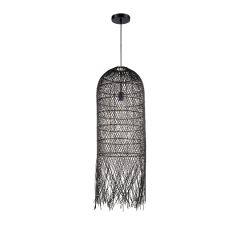 Sunlight Φωτιστικό Οροφής Ρατάν Μαύρο Ø34 Εκ. Vento-30-B 