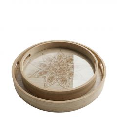 Trends Διακοσμητικοί Δίσκοι Mdf Natural Σετ 2 Τμχ Φ35x4,5 Εκ. Κωδικός: DWDA1005