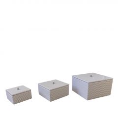 Espiel Κουτιά Mdf/Pu Μπεζ Σετ 3 Τμχ 20x20x12 Εκ. Κωδικός: Κωδικός: NKL115