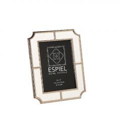 Espiel Κορνιζά Μεταλλική/Υφασμάτινη Λευκή 13x18 Εκ. Κωδικός: FAM745