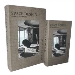 Espiel Κουτιά "Βιβλία" Mdf/Υφασμάτινα Καφέ Σετ 2 Τμχ 30x20x6,5 Εκ. Κωδικός: BIB107