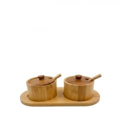 Trends Δοχεία Μπαχαρικών Φ9 Bamboo Σετ 2 Τμχ Με Δίσκο 24x11x7 Εκ. Κωδικός: DWMA1021