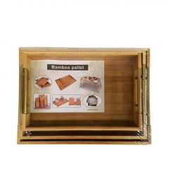 Trends Δίσκοι Σερβιρίσματος Bamboo Natural Σετ 3 Τμχ 45x33x5 Εκ. Κωδικός: DWMA1003