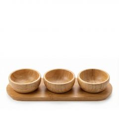 Trends Μπωλ Bamboo Φ6,5 Σετ 3 Τμχ Με Δίσκο 21,5x8x4,5 Εκ. Κωδικός: DWMA1022