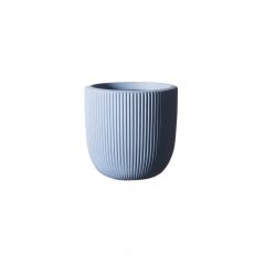 Supergreens Γλάστρα Πήλινη Στρογγυλή ''Stripe'' Μπλε S 24x24x23 Εκ.