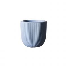 Supergreens Γλάστρα Πήλινη Στρογγυλή ''Stripe'' Μπλε M 31x31x28 Εκ.