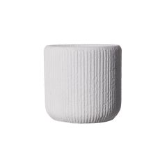 Supergreens Γλάστρα Πήλινη Στρογγυλή "Stripe" Λευκή S 27x27x25 Εκ.