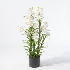 Supergreens Τεχνητό Φυτό Ορχιδέα "Cymbidium Orchid" Λευκό 125 Εκ.