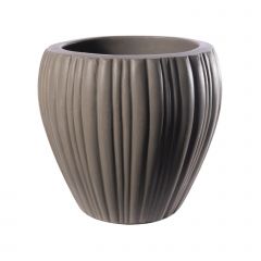 Supergreens Γλάστρα Τσιμεντένια Στρογγυλή "SolidFlora" Γκρι Φ55x50 Εκ.