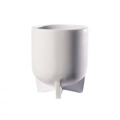 Supergreens Γλάστρα Τσιμεντένια Στρογγυλή "Nook" Λευκή 30x30x35 Εκ.