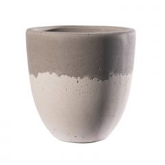Supergreens Γλάστρα Τσιμεντένια Στρογγυλή "TerraVivax" Γκρι/Λευκή Φ50x50 Εκ.