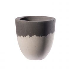 Supergreens Γλάστρα Τσιμεντένια Στρογγυλή "Grove" Λευκή-Γκρι Φ40x40 Εκ.
