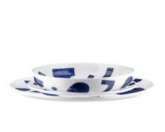 Alessi ITSUMO YUNOKI Σετ Φαγητού Πορσελάνινο Λευκό/Μπλε 12 Τμχ