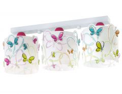 Ango Τρίφωτο Παιδικό Φωτιστικό Οροφής Ράγα Butterfly 62143